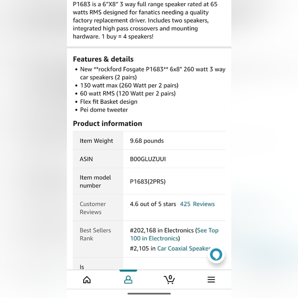 (4)Rockford Fosgate Punch P1683 260W Peak 6" x 8" Punch Series 3-Way Coaxial - Picture 2 of 5